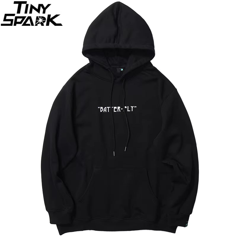 2025 Men Hip Hop Sweatshirt Hoodie Color Butterfly Streetwear Harajuku Pullover Hoodie Cotton Fleece Winter Autumn Black Hoodie